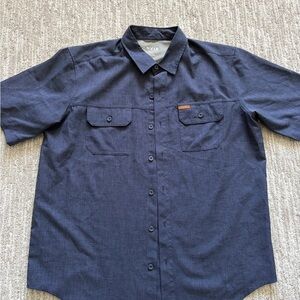 Orvis Men's Dark Blue Casual Button Down Shirt